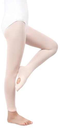 MYSSUCI Medias Ballet Niña Mujer 90D Convertibles con Agujero para la Clase de Danza o Espectáculos (Rosa,M)