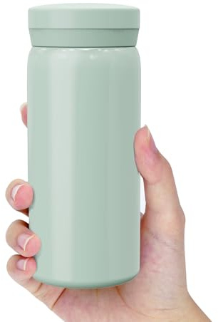 Linkidea 6,8 oz (200 ml) Botella de agua mini, de acero inoxidable con aislamiento al vacío para bebidas frías y calientes, a prueba de derrames, cabe en bolso, cartera y bolsillo (Verde)