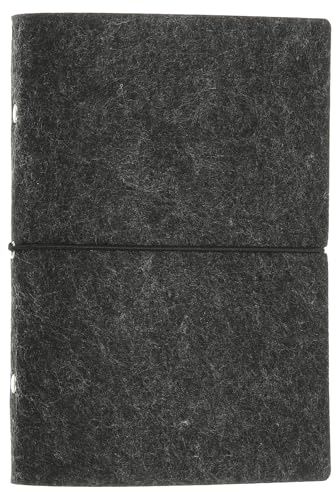 PATIKIL A5 Carpeta De Fieltro, Carpeta De Cuaderno Recargable De 6 Anillos Con Cubierta Suave Y Cordón Para Papel De Relleno, Accesorios Para Diario De Presupuesto, Gris Oscuro