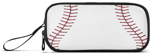 Ksajwzf Large Capacity Pencil Case Baseball Softball 3 Compartment Pen Box Pouch Holder Organizer Stationery Bag for School Girl Boy Teen
