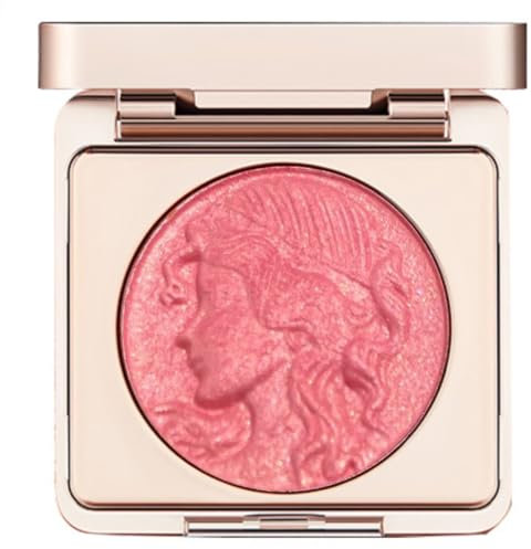 KARLOR Blush Puder mit Schimmer, Rosa Rouge Glitzer Palette Geprägtes Rouge Pink Blusher Powder Schimmernd Perlglanz Highlighter Makeup pigmentiert Peach Orange Blusher for Cheeks (01# Rosa)