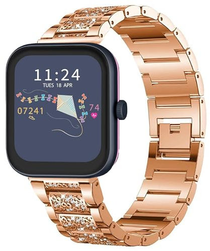 Blueshaweu Compatible for RADLEY Series Smartwatch 18mm 20mm 22mm Jewelry Bling Diamond Metal Dressy Strap Accessories Sports Band Compatible for RADLEY Series 32/20/ 19/46/10 Watch (RoseGold, 20mm)
