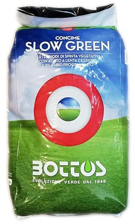 Concime Fertilizzante per Prato Bottos Slow Green 22-5-10 + 2 MgO - 25 Kg