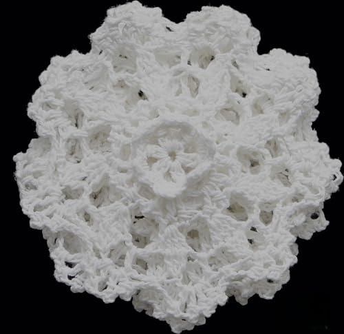 Creative Linens 6PCS 4 Round Crochet Lace Doily White 100% Cotton Handmade, Set of 6 Pieces