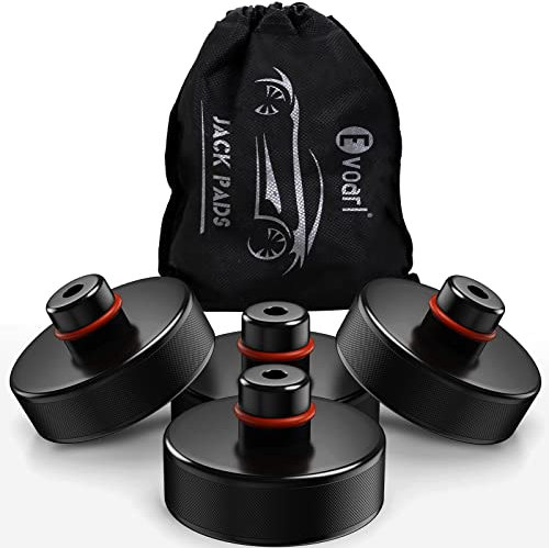EVOARL Wagenheber Gummiauflage für Tesla Model 3/Y/S/X, 4 Stücke Gummiauflage Schützt Tesla Batterie & Chassis, Tesla Model 3 Zubehör von Wagenheber Adapter