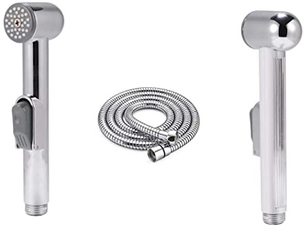SHATAFF 2025 - Kit de rociador universal mejorado con manguera de ducha cromada para bidé, ducha de mano, kit de pulverización de bidé de mano con válvula de cierre de latón