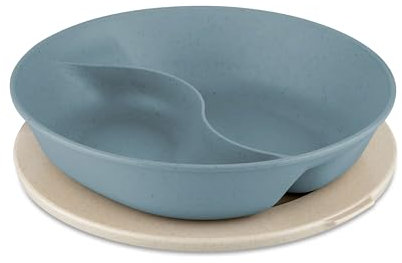 Koziol Connect Separee Plato Menú con Tapa Plástico Nature Flor Azul 1,5 L