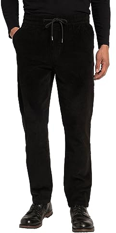 JP 1880 Hommes Grandes Tailles L-8XL Pantalon en Velours côtelé. Taille élastique et Coupe Modern Fit. Noir 7XL 820026100-7XL