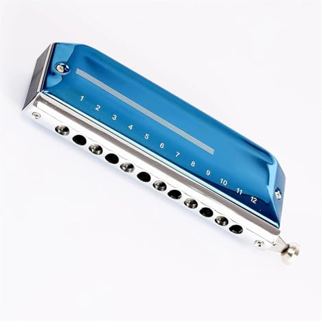 12-Loch-Chromatisches Mundharmonika-Instrument mit glatter und langlebiger Edelstahlabdeckung (Color : G)