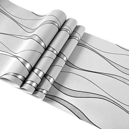 Papel pintado temporal para apartamentos, papel tapiz para despegar y pegar | Papel pintado moderno de tela brillante,Rollo de papel tapiz de pared de rayas verticales extraíbles,