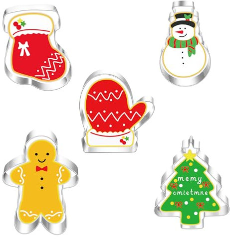 Azexcy Formine Biscotti Natale Stampi Biscotti Natalizi Tagliabiscotti in Acciaio Inox Stampo per Biscotti Tagliapasta per Biscotti