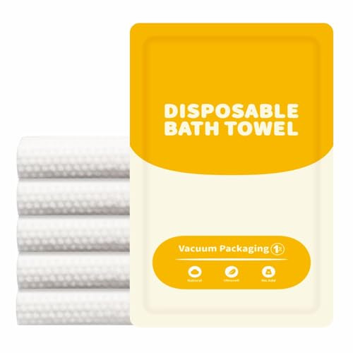 JEBBLAS Asciugamani usa e getta per il corpo, asciugamano da bagno usa e getta, per sottovuoto, da viaggio, per ospiti, per bagno, viaggi, escursionismo, campeggio, zaino in spalla (140 x 70 cm, 5