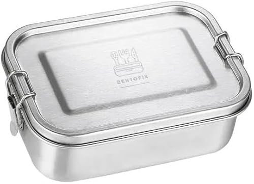 Generisch Bentofix Bento 1400ml Brotdose Launchbox aus 100% rostfreiem Edelstahl mit zwei gratis Trennwänden, geeignet für Kinder und Erwachsene, gebaut für die Ewigkeit