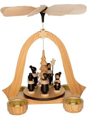 Rudolphs Schatzkiste Pyramide de Noël en bois pour bougie chauffe-plat 24,5 x 26 x 20 cm