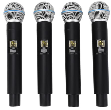 Handhållet Dynamiskt VHF-mikrofonset 164ft VHF-band Sladdlöst Mikrofonsystem, med Ett Enda 2200mAh-batteri, för Sceninspelning Av Karaoke