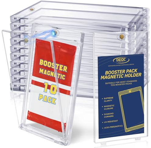 DEDC Booster Pack Protector Card Holder UV Magnetic Case MTG Display Holder Clear Cases Fit for Standard Cards Storage Protect Collectible Sports Gaming Cards (Collector Pack(10pcs))