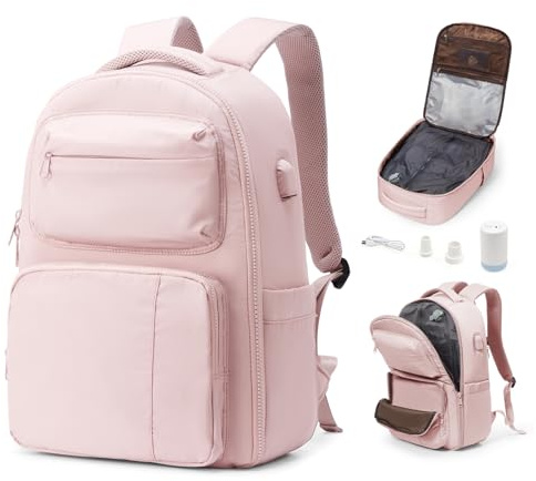 bergsalz Vakuum ryggsäck, Easyjet handbagage 45 x 36 x 20, airbag ryggsäck handbagage flygplan för kvinnor och män, vakuum reseryggsäck med vakuumsystem, ROSA