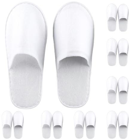 Xerteam 8 Paia Ciabatte Ospitidi, Pattine per Casa, Pantofole da Hotel, Taglia Universale, Unisex, Antiscivolo, Lavabili, Set di Pantofole per Ospiti per Viaggi in Hotel e Spa