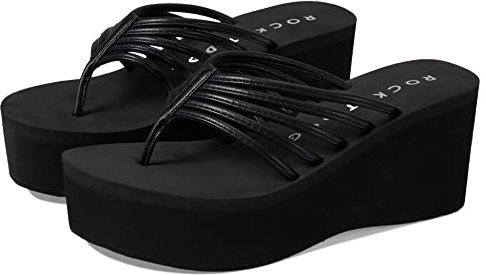 Rocket Dog Women's Crush Platform Thong Sandal,Black,6 M