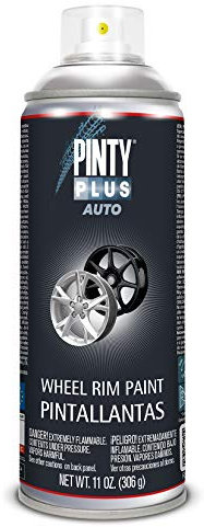 PINTURA EN SPRAY PINTYPLUS AUTO 520CC PINTA LLANTAS L150 PLATA, 400 ml