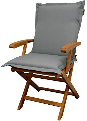 IND-70421-AUNL Sitzauflage Niederlehner Premium, extra dicke Polsterauflage mit Reißverschluss, 100 x 50 x 9 cm, Grau