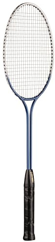 Champion Sports 24 Twin Shaft Badminton Racket with Nylon Coated Steel Strings (Single Racket) - Silver/Blue - for Beginners