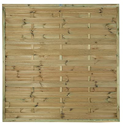 Forest Garden 1.8 metre x 1.8 metre Pressure Treated Decorative Europa Plain Fence Panel-Pack of 3, Natural Timber, EGFPPK3HD