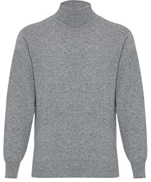 Lona Scott Herren Kaschmir Pullover mit Rollkragen, Grau, X-Large
