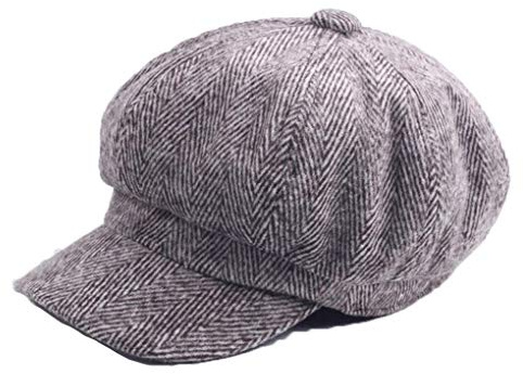 RUICHENG Ballongmössa ull basker keps dam vinter Newsboy skärmmössa keps, GRÅ, 56/58 cm