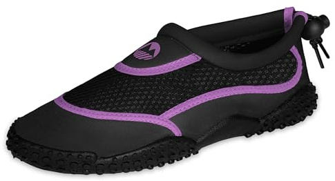Lakeland Active Girl's Eden Aquasport Water Shoes Holiday Surf Sea Barefoot Swimming Paddleboard - Black/Purple - 4 UK