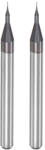 sourcing map Gravierfräser CNC Fräser rechts Filmbeschichtet Wolframkarbid Schaftfräser für PCB Holz 2 Stück 0,2 mm x 1 mm