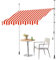 Markise, Klemmmarkise, Balkon Markise Ohne Bohren, Handkurbel Klemmarkisse, Sonnenschutz Balkon, Höhenverstellbar, UV-beständig und Wasserdicht für Terrasse Balkon (Color : Rot+Weiß, Size : 200cm)