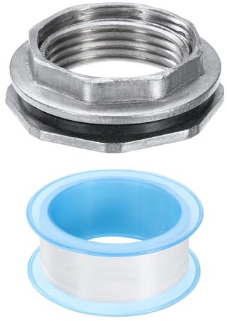 QUARKZMAN Raccordo a Parete 3/4 Femmina Acciaio Inossidabile 201 Connettore Serbatoio Acqua Adattatore Serbatoio Acqua Raccordo a Tubo con Nastro Tenuta per Serbatoio Acqua Vasca