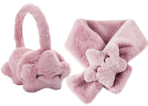 Smile Stars Kids Ear Warmers - Winter Ear Covers, Warm Earmuffs for Girls