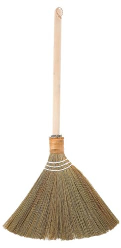 Healeved Traditional Vietnamese Corn Whisk Broom with Detachable Handle - Lightweight Soft Bristle Sweeper for Indoor Floor and Outdoor Garden Cleaning (26.37x12.20 inches)