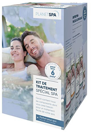 Planet Pool - Planet Spa - Kit Traitement Spa avec Parfum Coco Vanille - 6 Mois - 6 en 1 - pour Spas Gonflables Et Portables