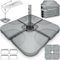 tillvex® Base per Ombrellone 60 Litri / 80 kg – 4 Pezzi per Ombrellone Decentrato con Connettore Metallico | Porta Ombrelloni Riempibile con Acqua o Sabbia | Supporto Ombrellone (Grigio)