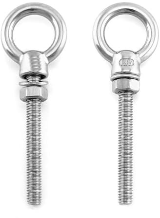 LZZYFPX Lot de 5 boulons à œil filetés en Acier Inoxydable 316, 6,35 mm x 6 cm de Long, boulons à œil à épaulement M6, boulons à œil de Levage Robustes, qualité Marine