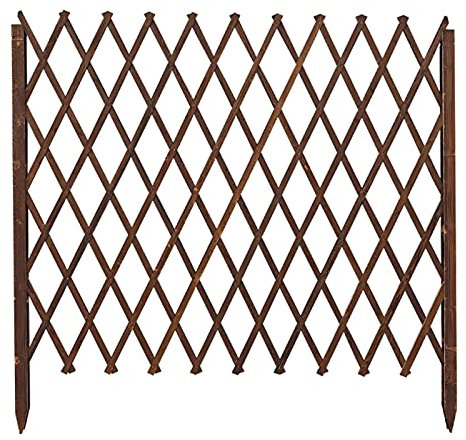 Barrière de Jardin, clôture de Jardin, barrière Extensible pour Animaux, clôture décorative en Bois pour pelouse, Balcon, Cour, Arbre de Noël (Dimensions : H65 x L180 cm) ()