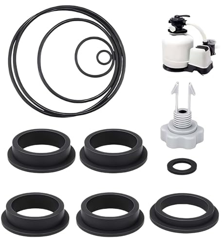LUMOOM Juego de piezas de repuesto para filtros de arena Intex, accesorios para piscina, incluye válvula de purga de aire y 10 juntas tóricas para bombas Krystal Clear de 12 a 16 pulgadas, kit de