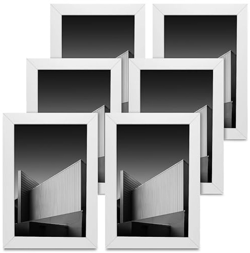 Yonality 6 Pezzi Cornice 10x15 cm, cornice in legno con Foglio acrilico trasparente, per appendere o posizionare, Cornice Foto con Design Elegante per Decorare Soggiorno, Camera, Corridoio o Ufficio
