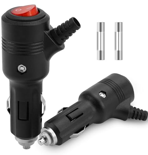 2PCS Spinotto Accendisigari 12v/24V Spina Accendisigari con Interruttore e LED Connettore 15A Ad Alta Potenza Con Fusibili Presa DC per Auto Camion Moto Camper