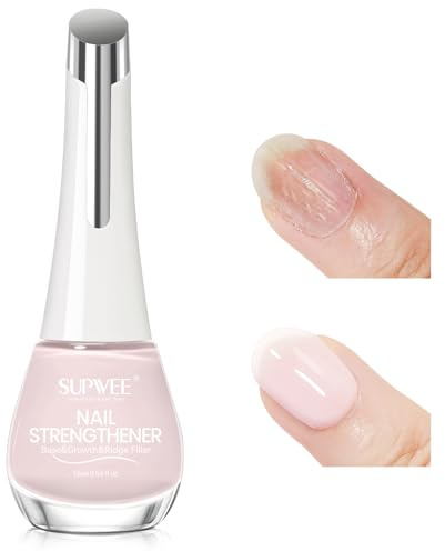 SUPWEE Snabbtorkande nagellack 16 ml, snabbtorkande nagelband | Krämfärgad nagelhärdare för spruckna naglar och växtstöd naturlig glans