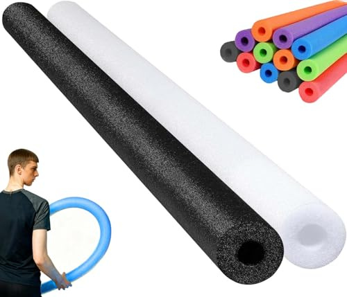 Set de 2 tubos flotadores para piscina – Tubos gruesos y huecos para relajarse en la piscina, tubos de espuma de 150 cm de largo para flotabilidad y diversión en el agua (Blanco)