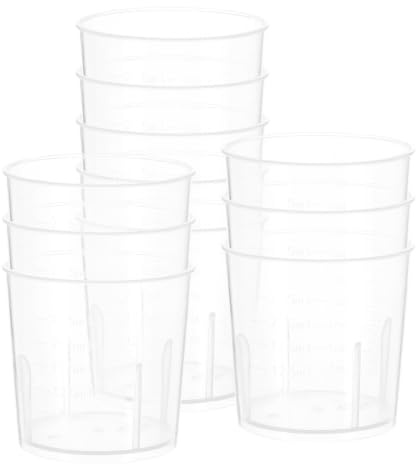 POPETPOP 50 Pcs Taza Medidora de Plástico Graduada Transparente, Vaso Medidor de 30ml, Medición Precisa, para Dispensación de Medicamentos y Farmacia Reutilizable