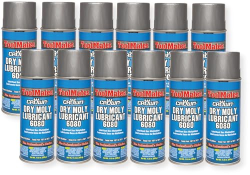 Crown Dry Moly Lubricant Aerosol Spray, 11.6 Oz, Pack of 12 Cans