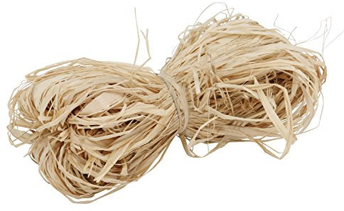 GREENGERS 090394, Raffia, Raphia jardin 50 brins, 50g de ficelle naturelle-Idéal pour lier, nouer, attacher-Adapté pour structurer des plantes grimpantes, Beige