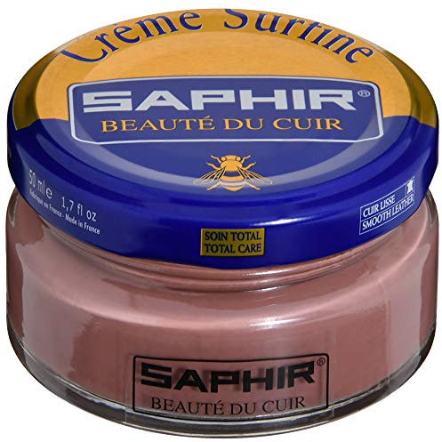 Sapphire Superfine Cream Shoe Polish with Brown and Pink Apple Maker, 50 ml