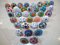 Assortiment de 20 boutons de portes en céramique style vintage fleuri pour placard, tiroir, armoire