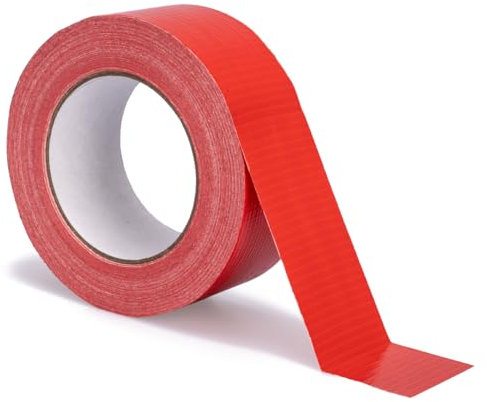 verpacking Premium Panzertape 50 m x 48 mm Rot Gewebeband Gaffa Tape Reparaturband hohe Klebekraft Klebeband mit Naturkautschuk-Kleber (10 Stück)